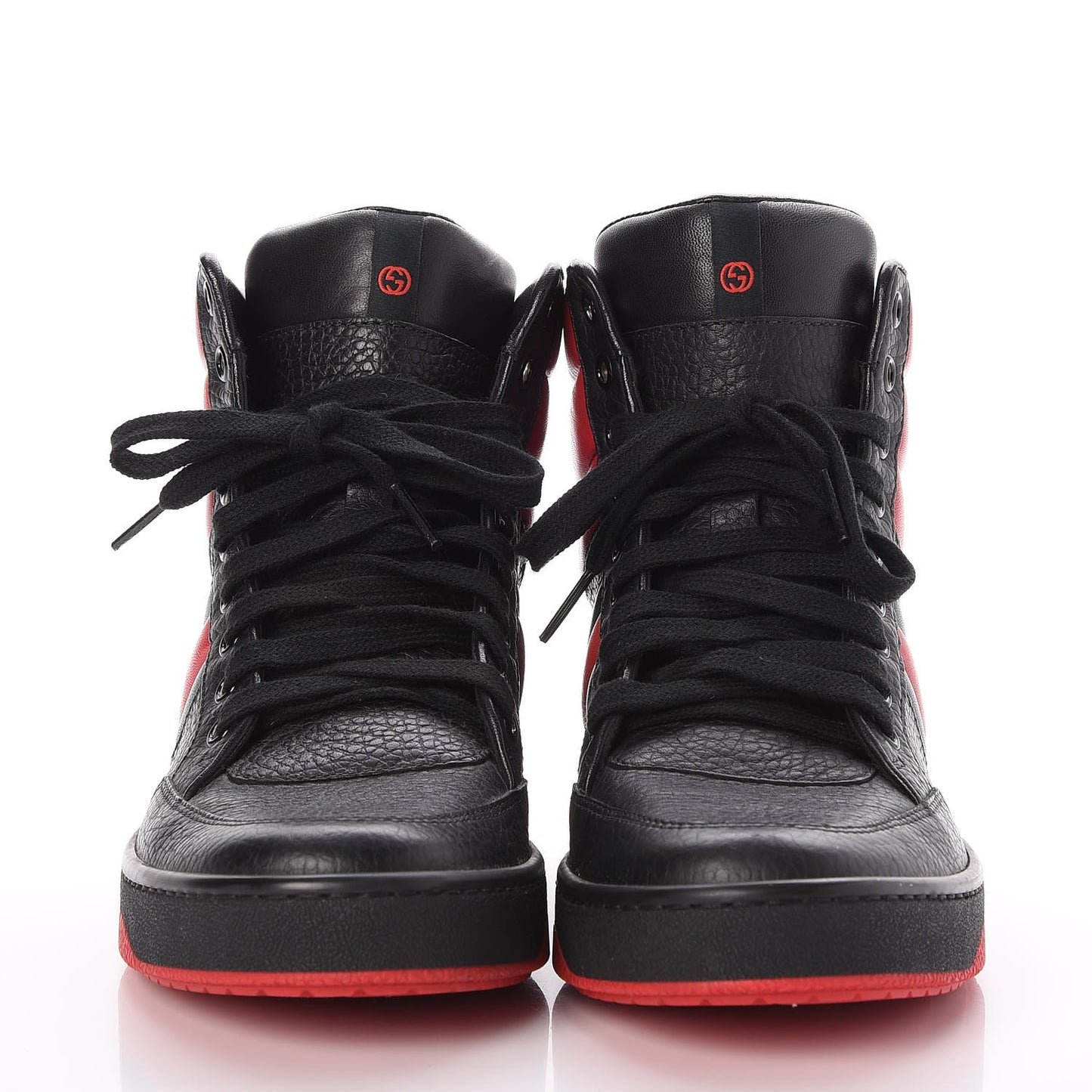 Calfskin New Praga Karibu High Top Sneakers 37.5 Black Red Green