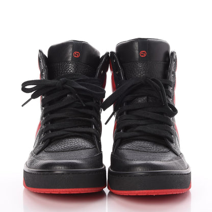 Gucci Calfskin New Praga Karibu High Top Sneakers 37.5 Black Red Green 2 of 9