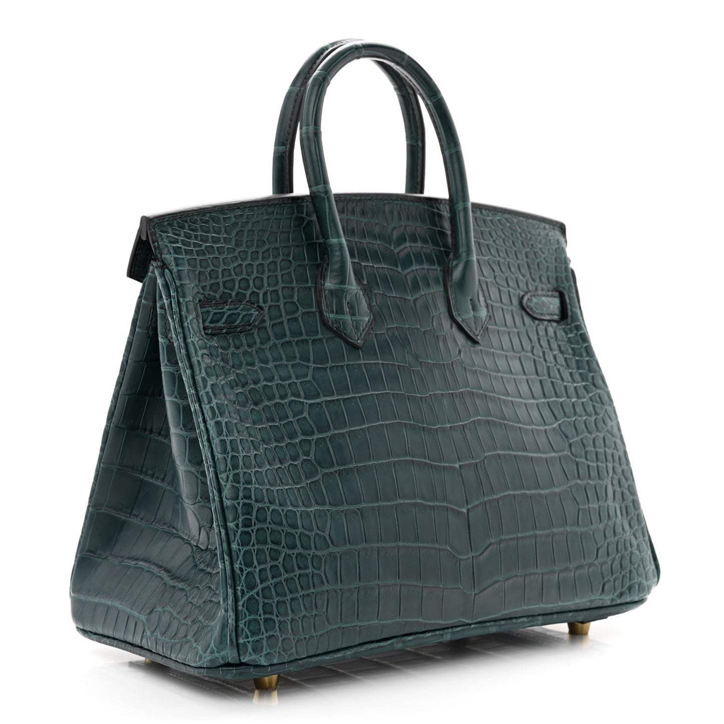 Matte Porosus Crocodile Birkin 25 Vert Rousseau