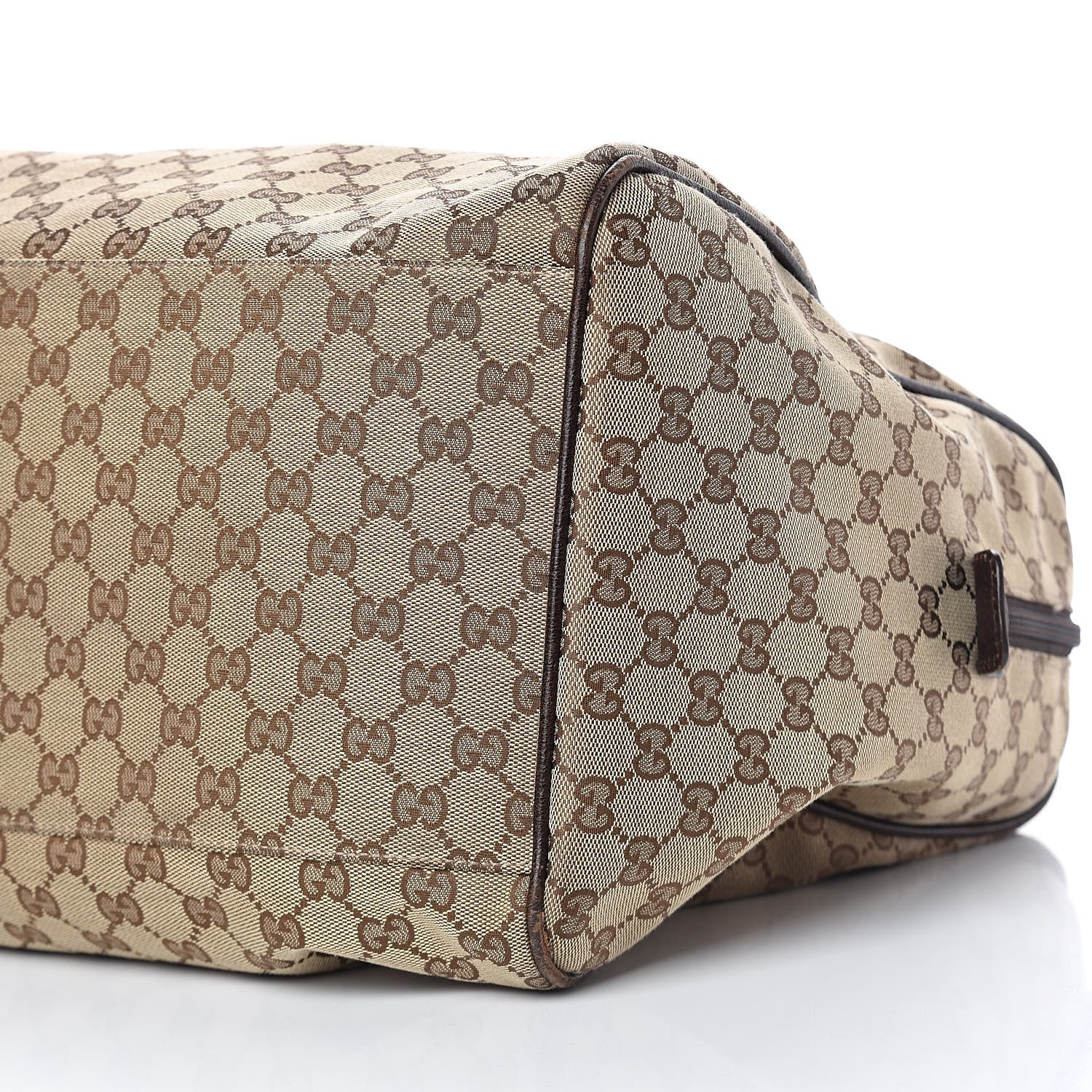 Gucci GG Monogram Web Large Collapsible Carry On Duffle Beige Brown 10 of 13