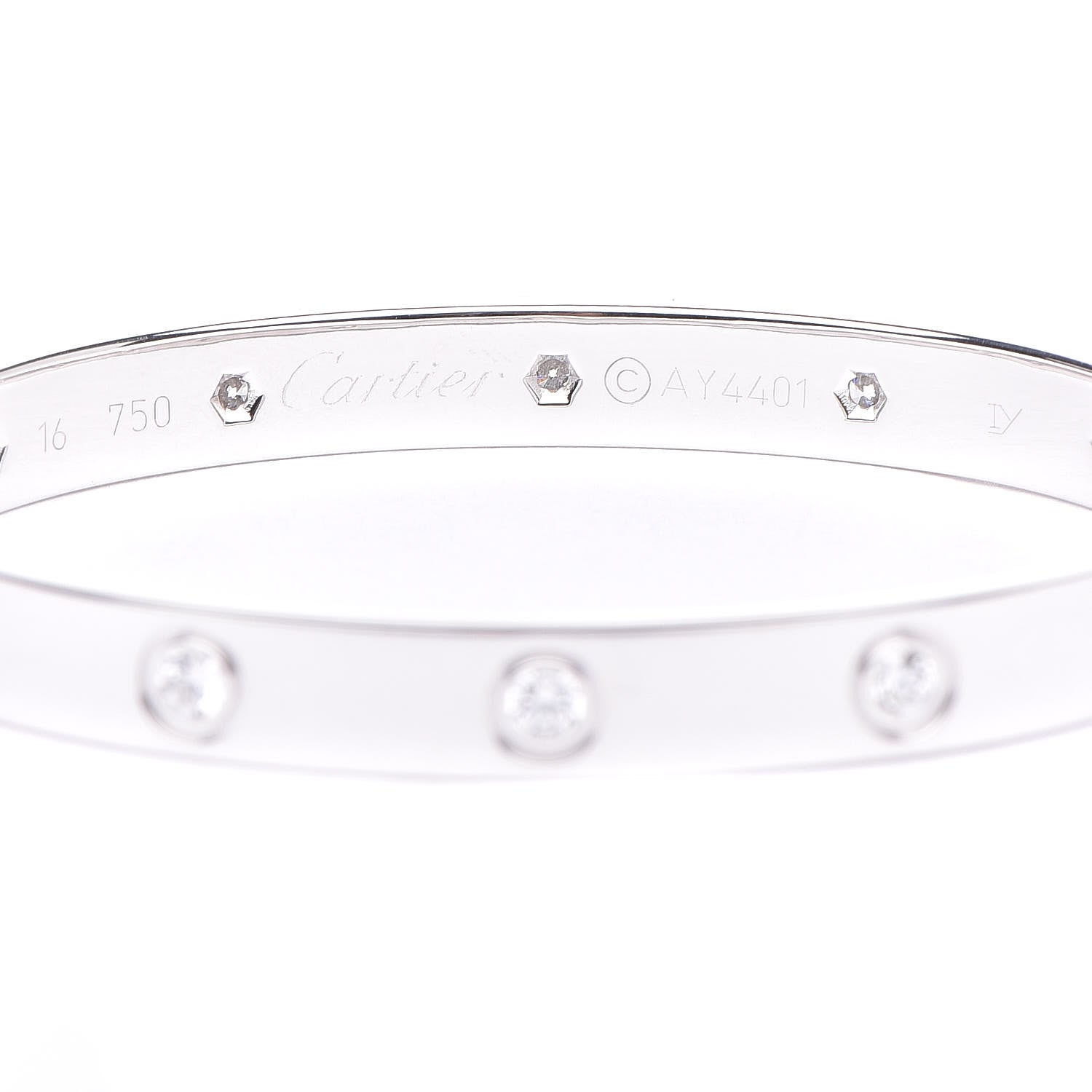 Cartier 18K White Gold 10 Diamond LOVE Bracelet 16 4 of 6