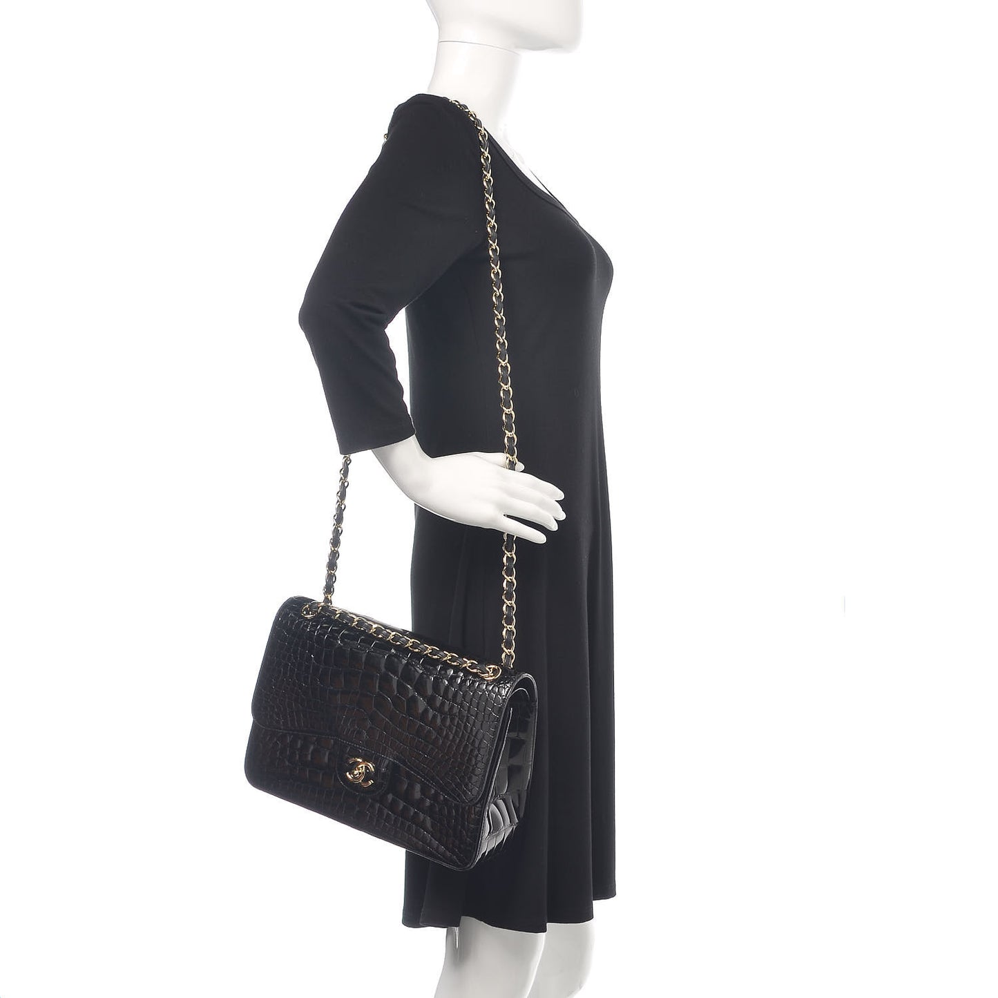 Alligator Jumbo Double Flap Black