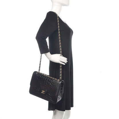Chanel Alligator Jumbo Double Flap Black 2 of 11