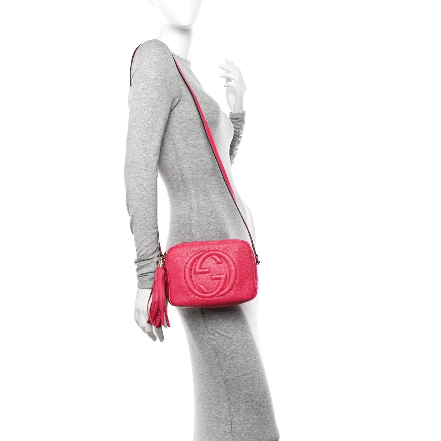Pebbled Calfskin Small Soho Disco Bag Pink