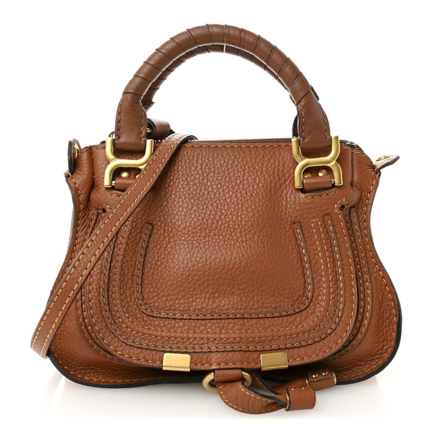 Calfskin Mini Marcie Satchel Tan