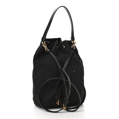 Prada Saffiano Tessuto Nylon Mini Bucket Crossbody Bag Black 3 of 11