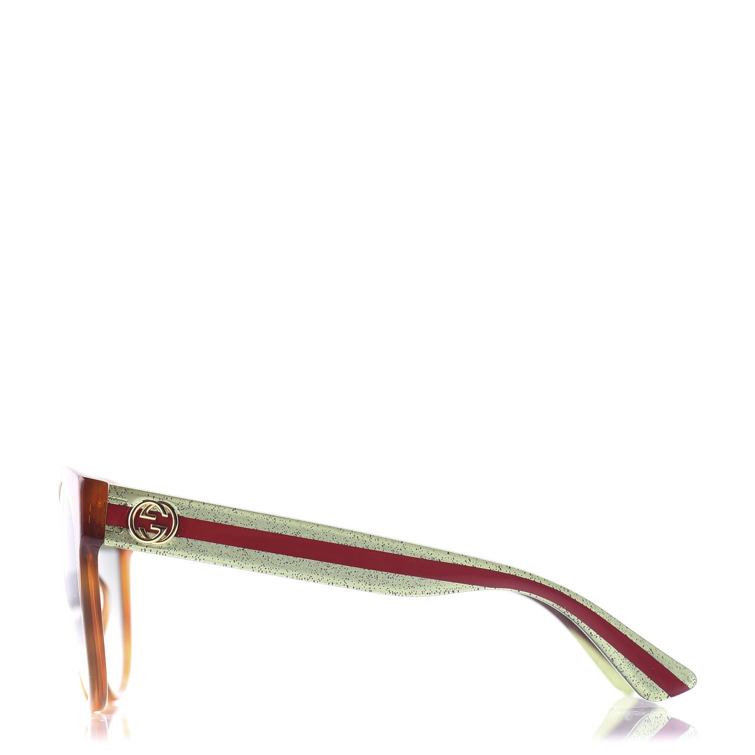 Gucci Round Eye GG Web Glitter GG0035S Sunglasses Tortoise 3 of 9