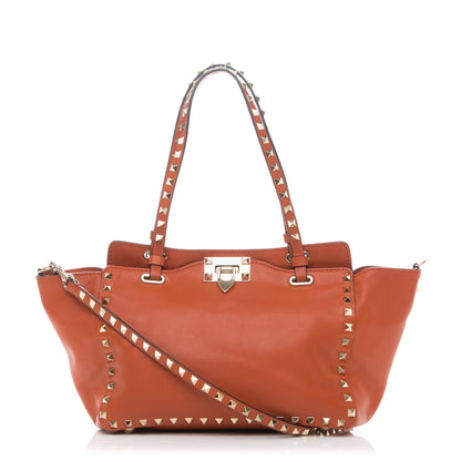 Valentino Garavani Vitello Small Rockstud Tote English Red 1 of 8