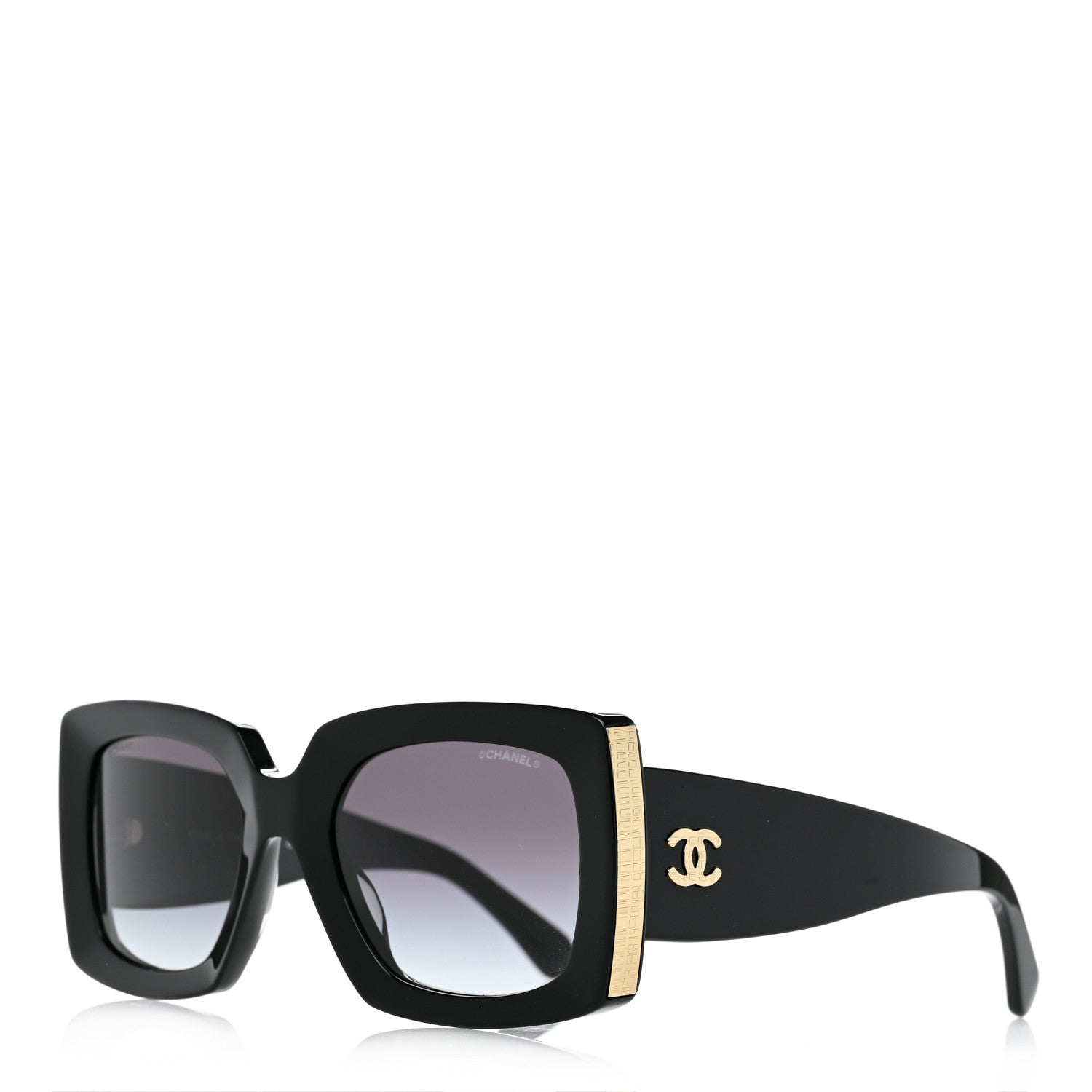 Chanel Acetate Rectangle Sunglasses 5435 Black 1 of 8