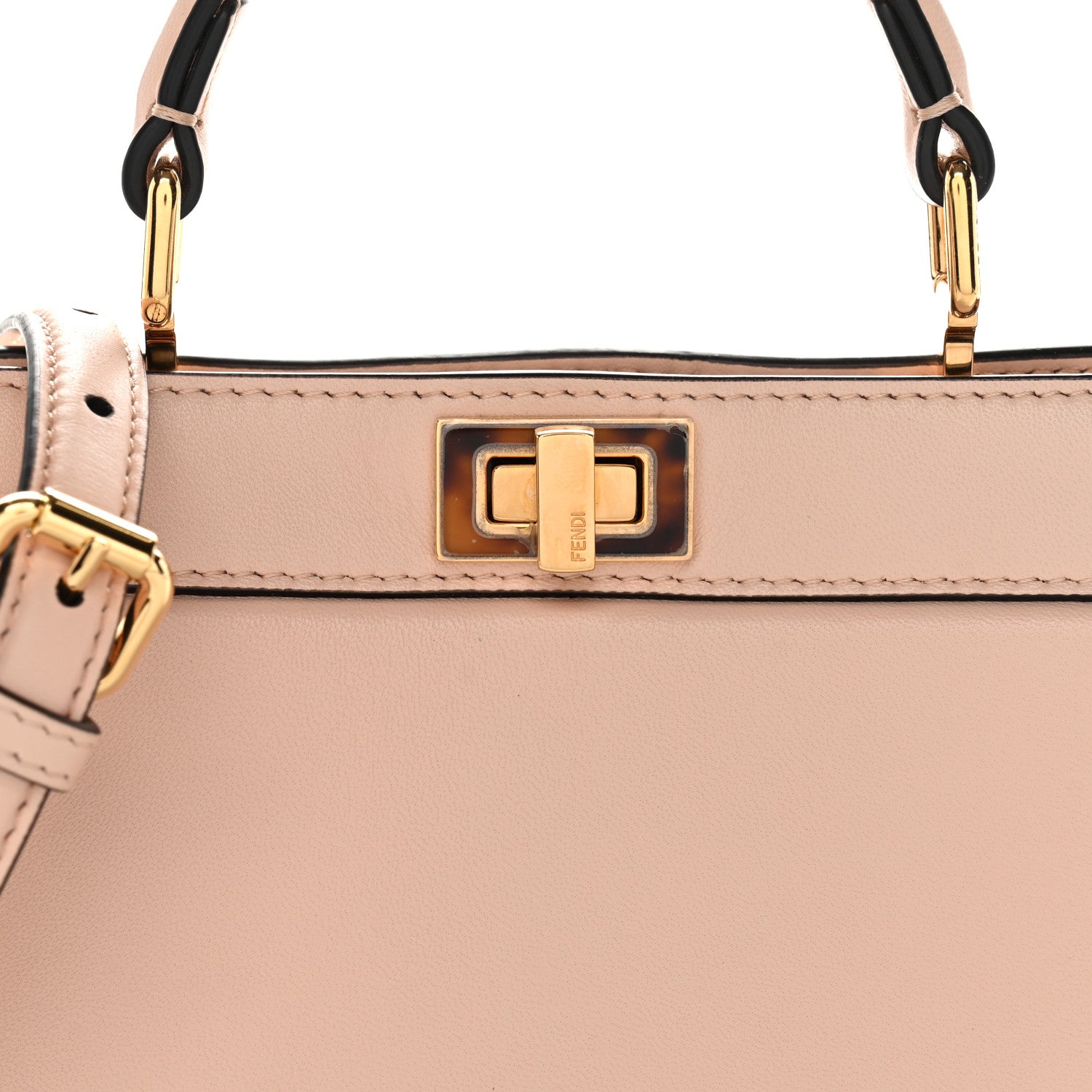 Fendi Shiny Nappa Plexiglass Petite Peekaboo I SEE U Satchel Light Rose 8 of 11