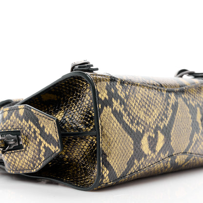 Balenciaga Calfskin Snake Effect Neo Classic Silver Hardware Mini City Gold Black 9 of 10
