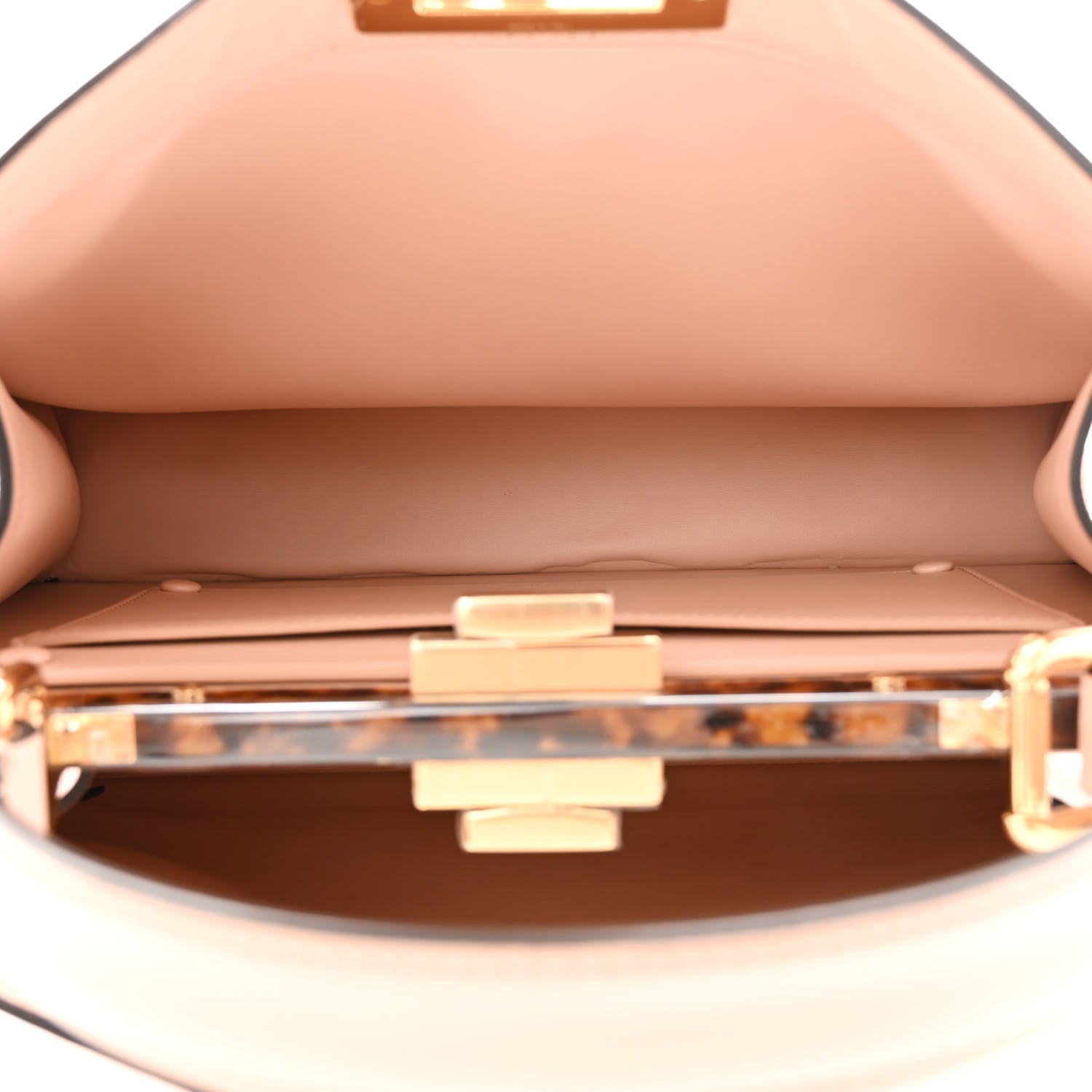 Fendi Vitello Seta Shiny Nappa Plexiglass Medium Peekaboo I SEE U Satchel Light Rose 5 of 12