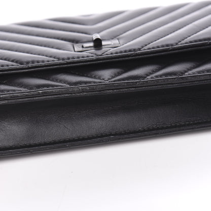 Chanel Aged Calfskin Chevron Quilted Reissue Wallet On Chain WOC So Black 11 of 14