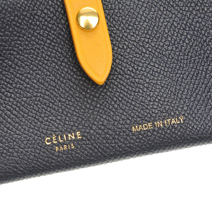Celine Grained Shiny Calfskin Accordion Card Holder Midnight 8 of 9