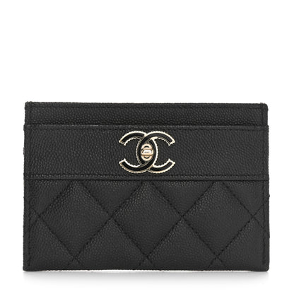 Chanel Caviar Quilted Vintage Mademoiselle Card Holder Black 1 of 8