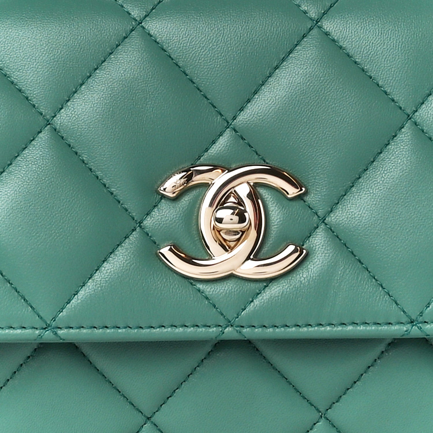 Chanel Lambskin Quilted Small Trendy CC Flap Dual Handle Bag Green 9 of 12