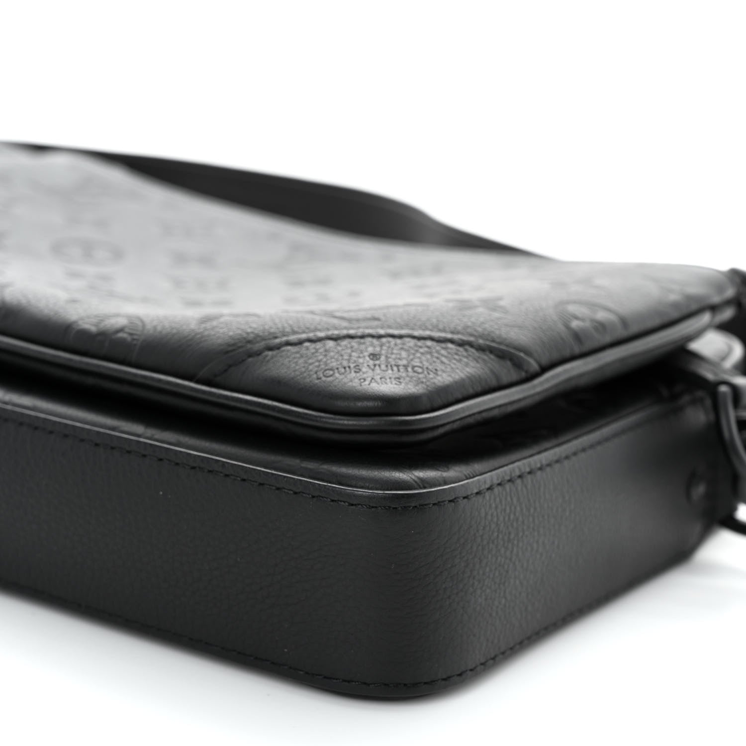 Louis Vuitton Calfskin Monogram Embossed Trio Messenger Black 10 of 10