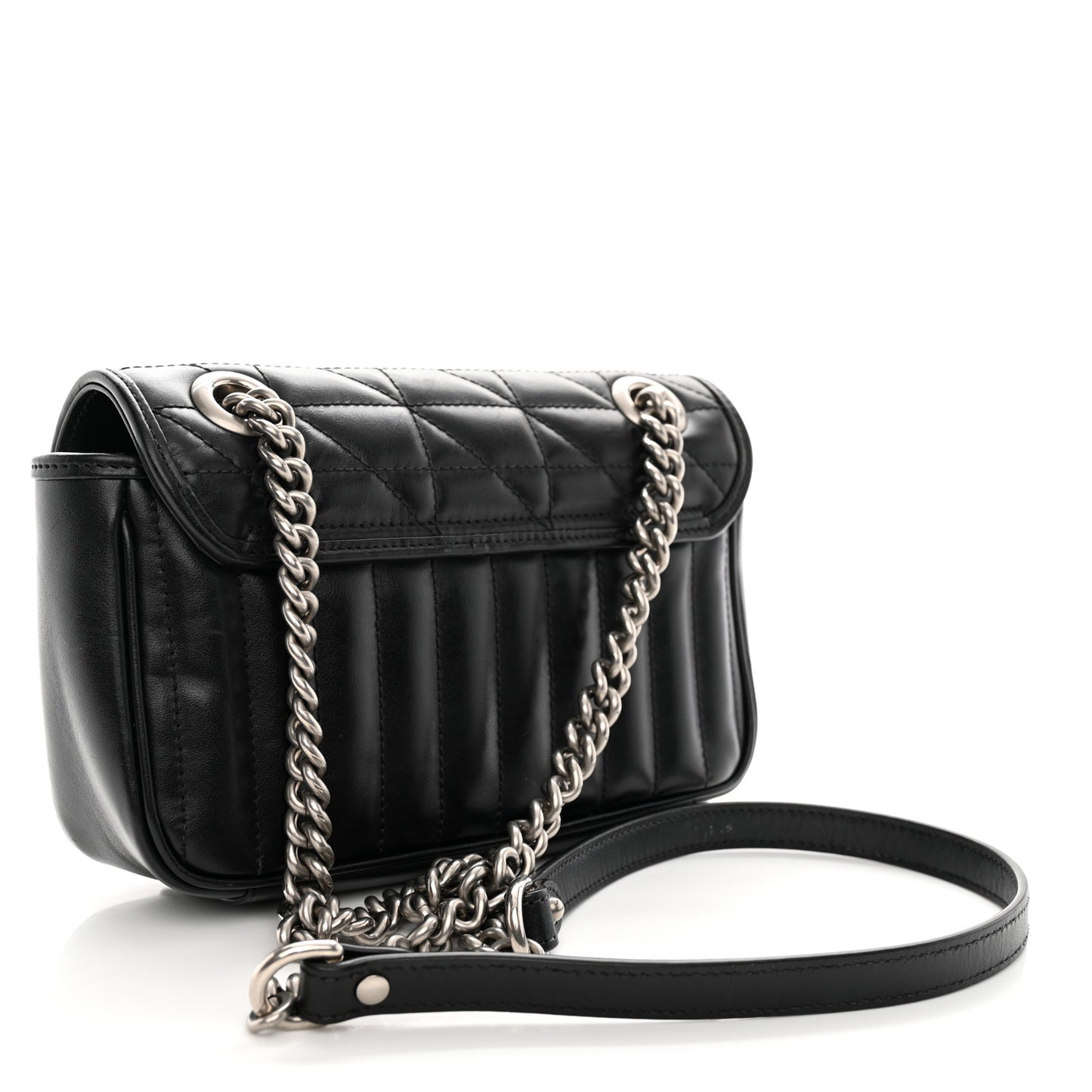 Calfskin Matelasse Aria Small GG Marmont Shoulder Bag Black
