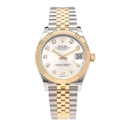 Rolex Stainless Steel 18K Yellow Gold Diamond 31mm Oyster Perpetual Datejust Watch Silver 278273 1 of 7