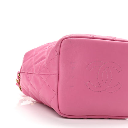 Chanel Lambskin Quilted Small Perfect Meeting Hobo Pink 9 of 12