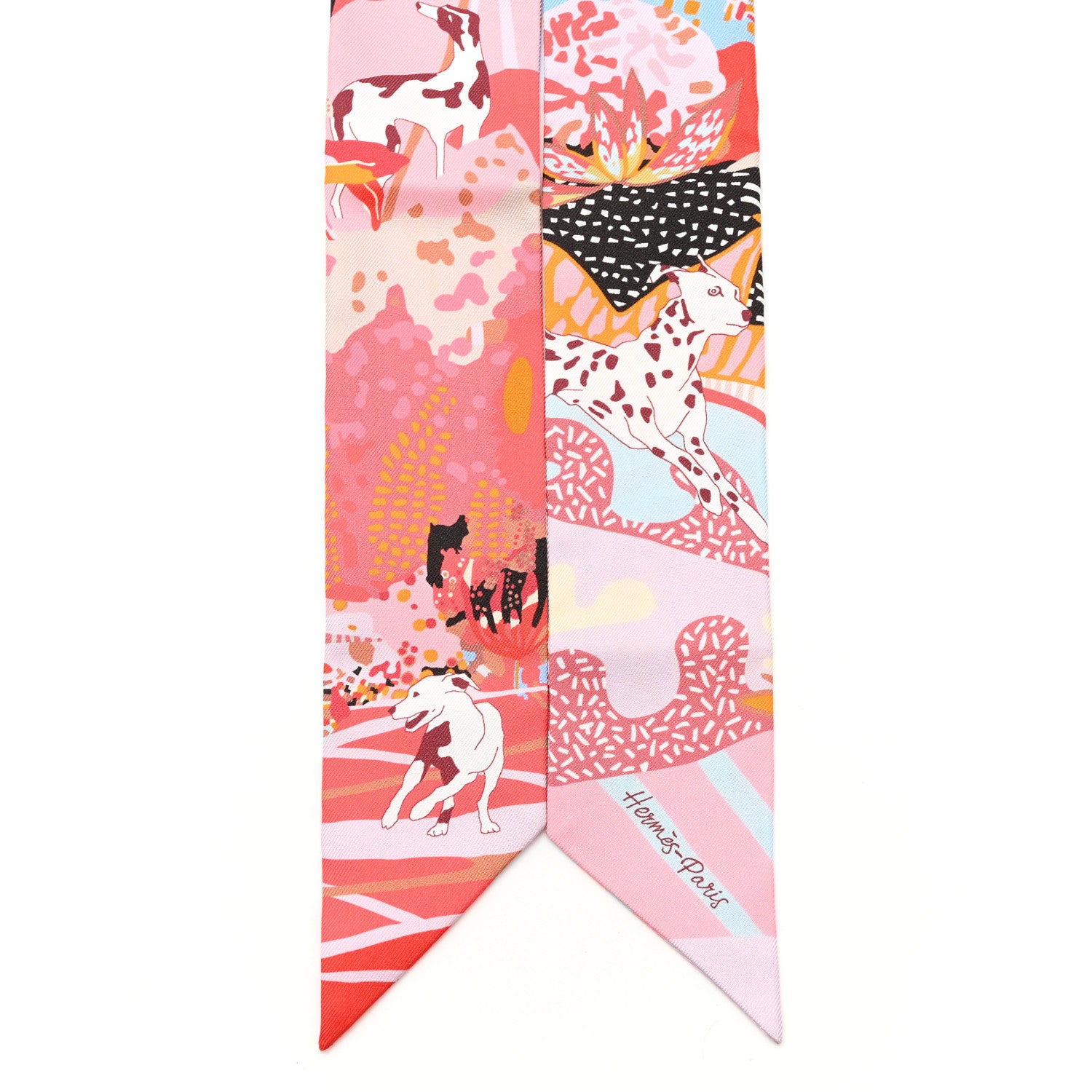 Hermes Silk En Liberte Twilly Rose Bleu Rouge 2 of 4