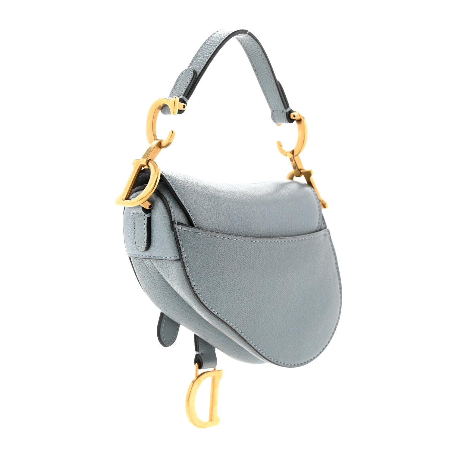 Christian Dior Goatskin Micro Saddle Bag Cloud Blue 3 of 9