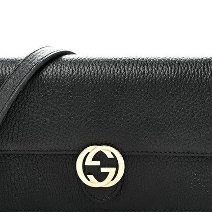 Gucci Dollar Calfskin Interlocking G Chain Wallet Black 7 of 10