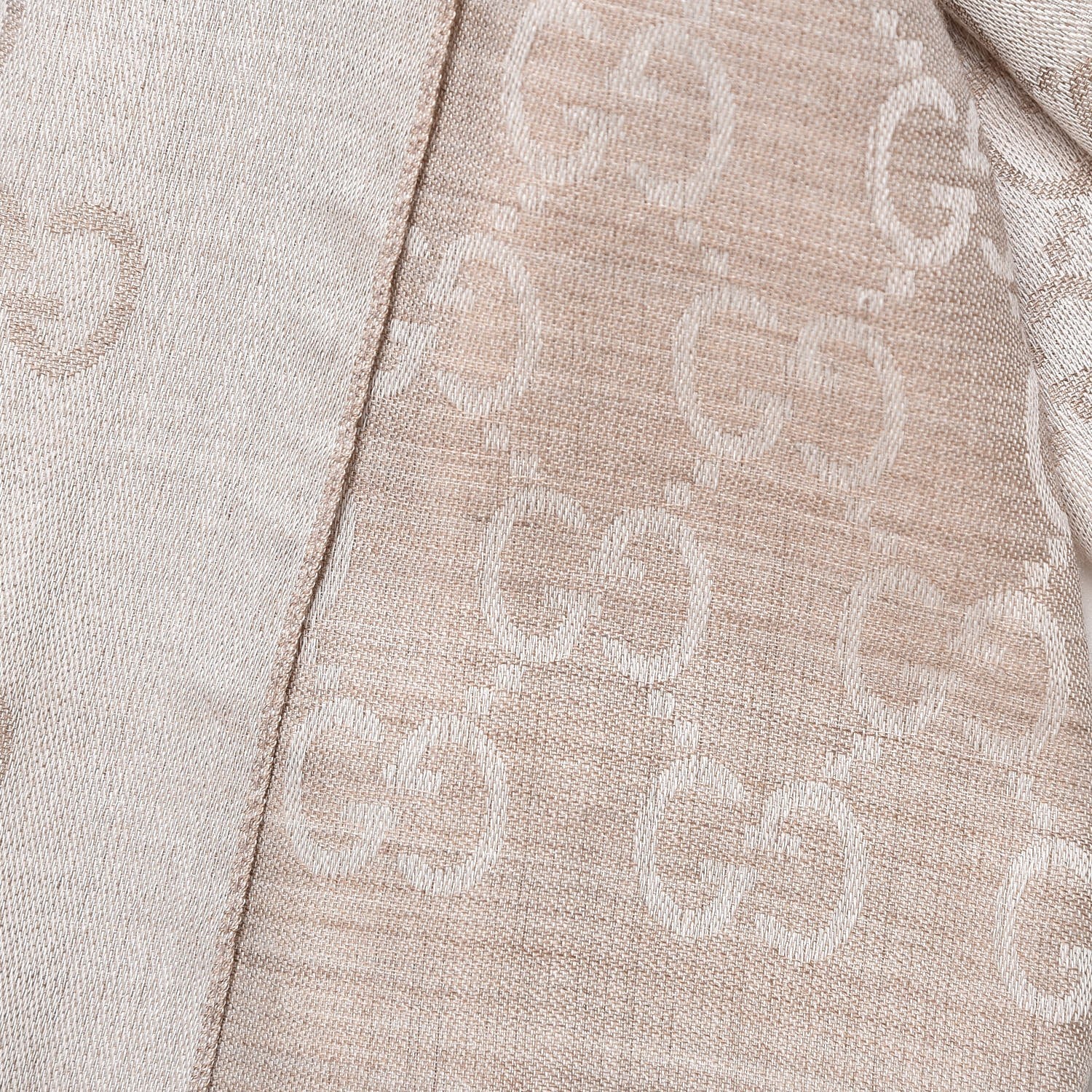 Gucci Wool Silk GG Monogram GGNat Scarf Sand 3 of 6