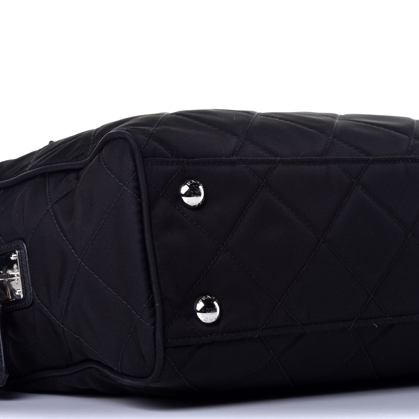 Nylon Tessuto Impuntu Quilted Shoulder Bag Black