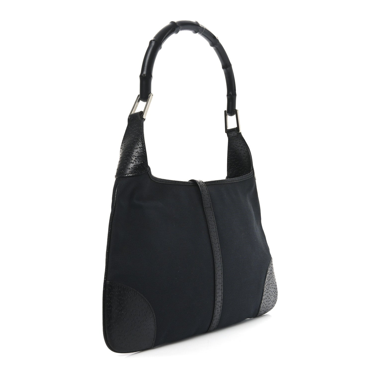 Gucci Canvas Bamboo Small Jackie O Hobo Black 3 of 10