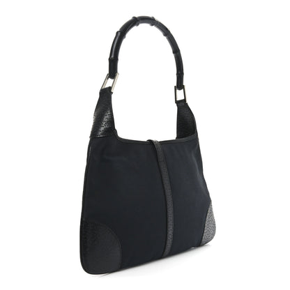 Gucci Canvas Bamboo Small Jackie O Hobo Black 3 of 10