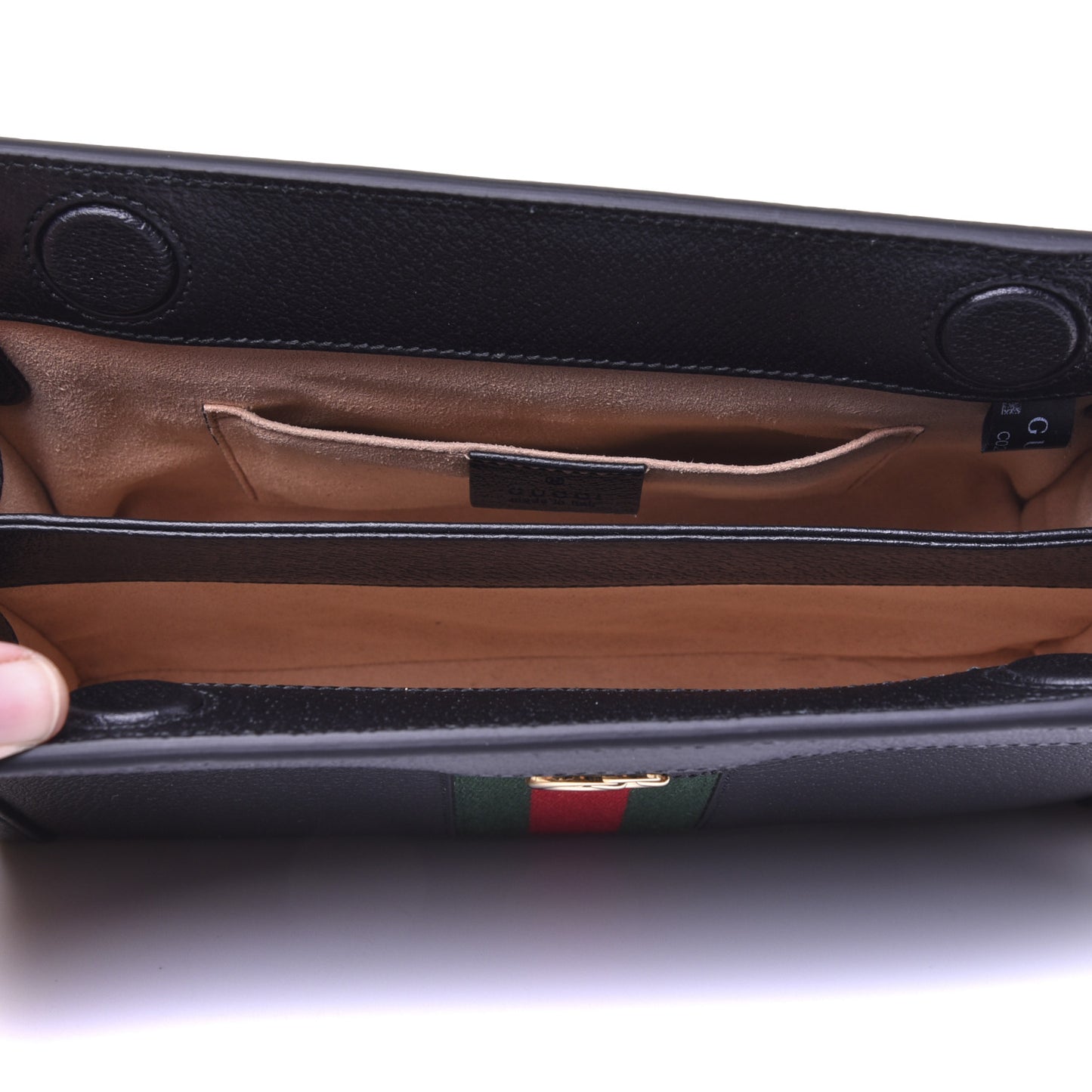 Calfskin GG Web Small Ophidia Chain Shoulder Bag Black