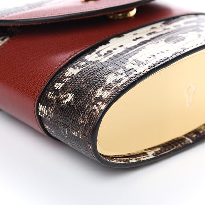 Chloe Calfskin Lizard Embossed Small Aby Lock Sepia Brown 8 of 9