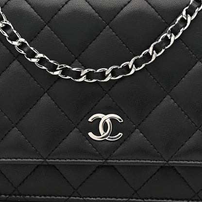 Chanel Lambskin Quilted Wallet On Chain WOC Black 8 of 12