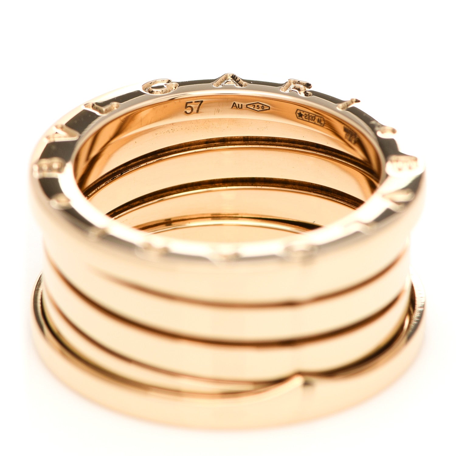 Bulgari 18K Yellow Gold B.Zero1 Four-Band Ring 57 8 4 of 7