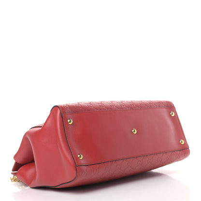 Gucci Soft Guccissima Signature Large Shoulder Tote Bag Hibiscus Red 4 of 9