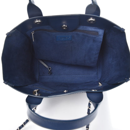 Chanel Caviar Small Studded Deauville Tote Navy 6 of 8
