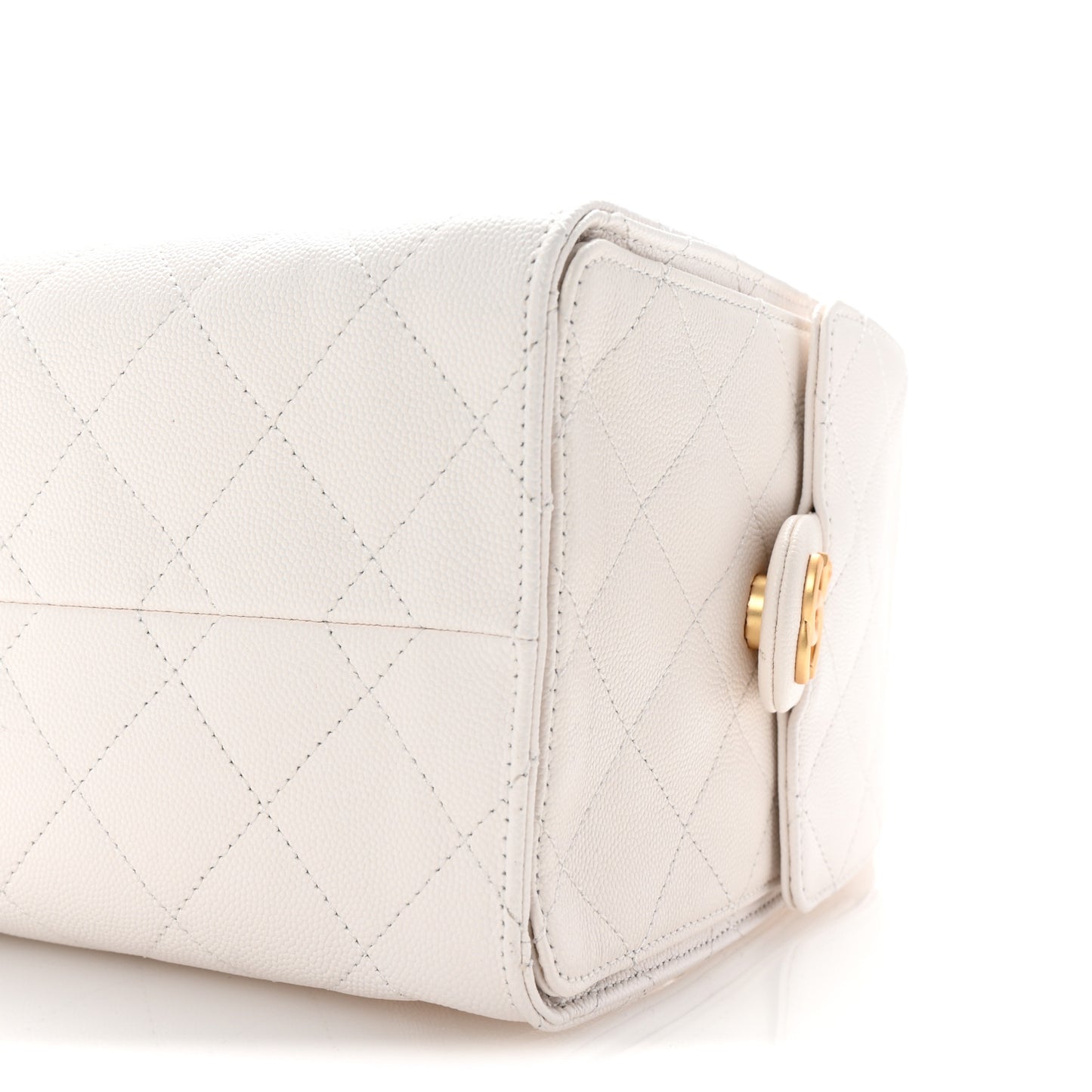 Caviar Quilted Small Chanel 25 Handbag White