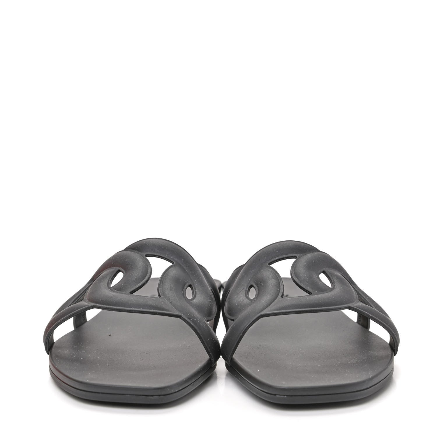Hermes Rubber Aloha Sandals 36 Black 2 of 10