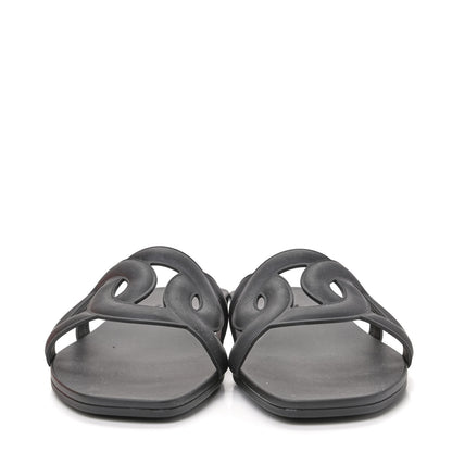 Hermes Rubber Aloha Sandals 36 Black 2 of 10