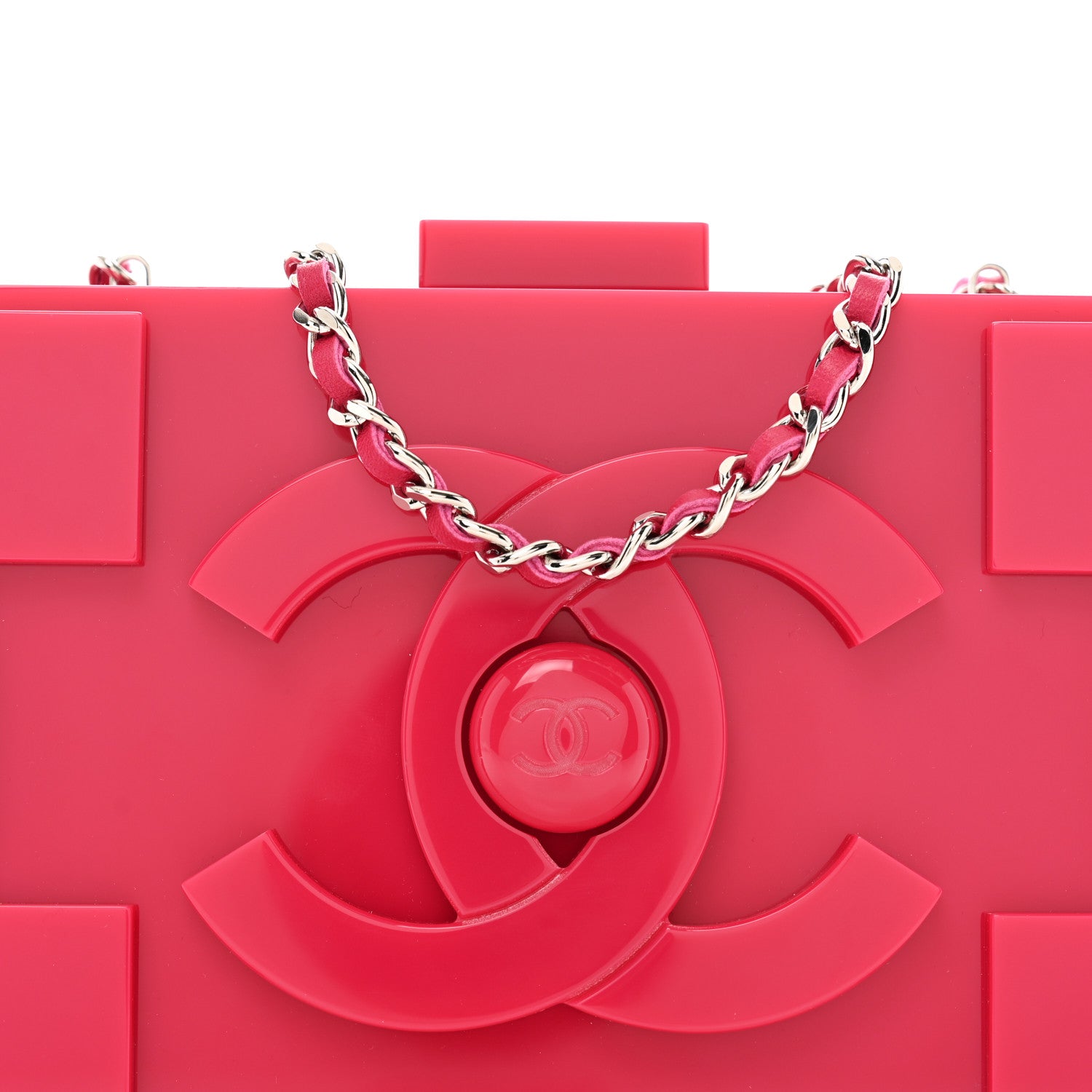 Chanel Plexiglass Boy Brick Lego Clutch Pink 9 of 12