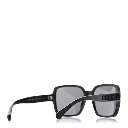 Chanel Acetate Polarized Square Sunglasses 5408 Black 4 of 9