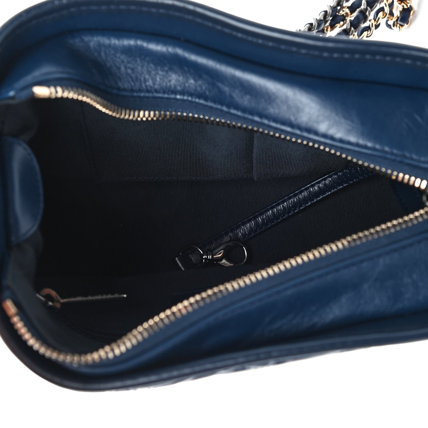 Chanel Aged Calfskin Quilted Small Gabrielle Hobo Navy 5 of 9