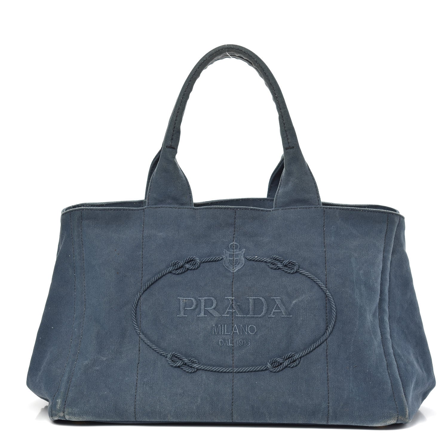 Prada Canvas Canapa Logo Tote Blue 1 of 18