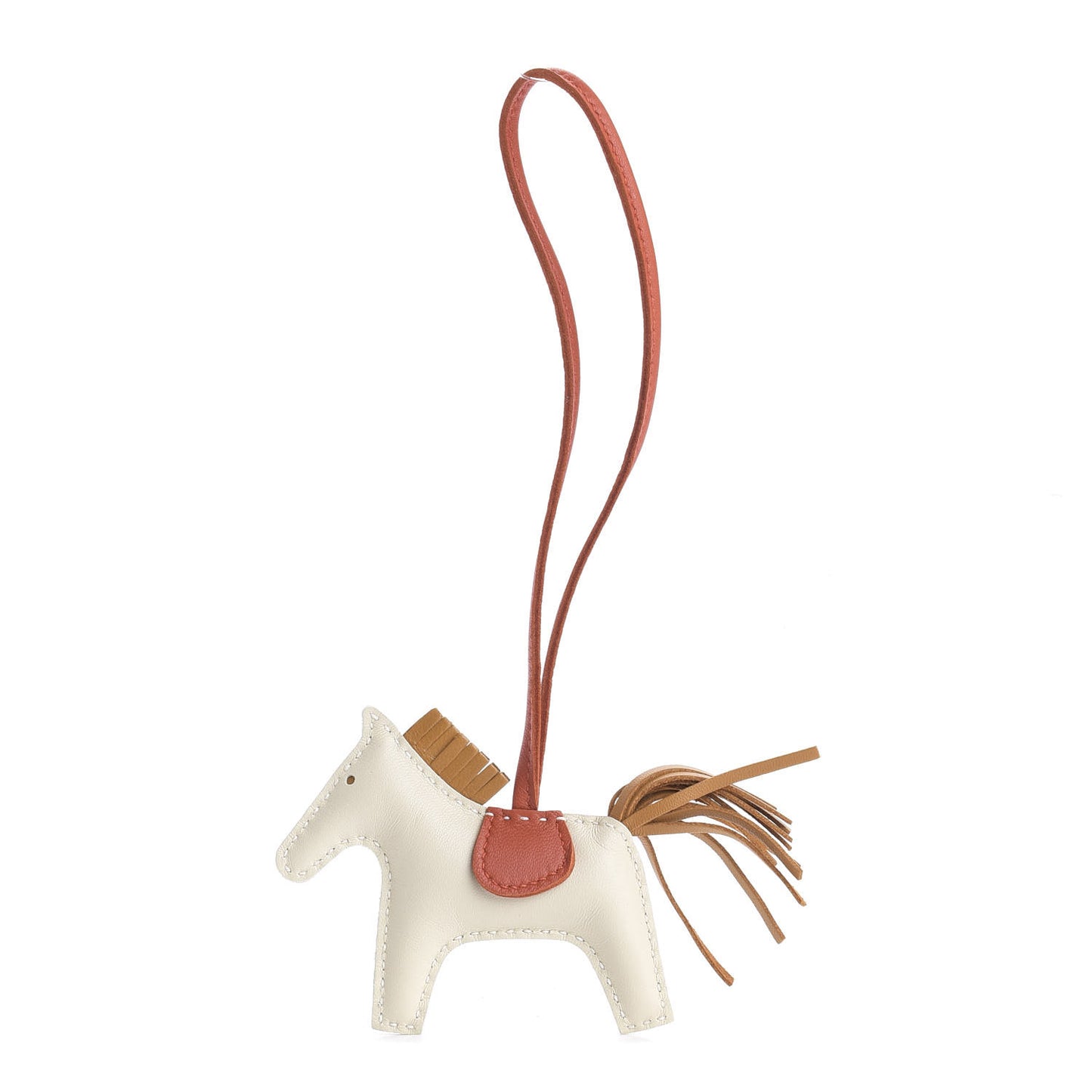 Milo Lambskin Grigri Rodeo Horse Bag Charm PM Craie Sesame Cornaline