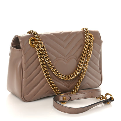 Gucci Calfskin Matelasse Small GG Marmont Shoulder Bag Porcelain Rose 3 of 9