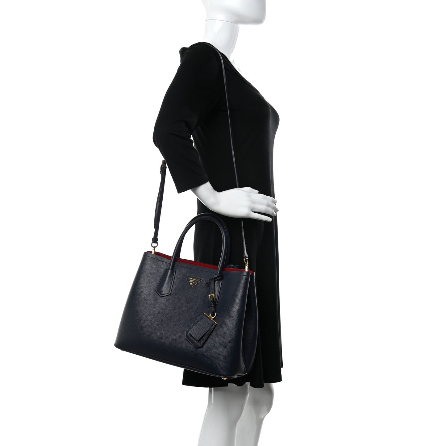 Saffiano Cuir Medium Double Bag Baltico