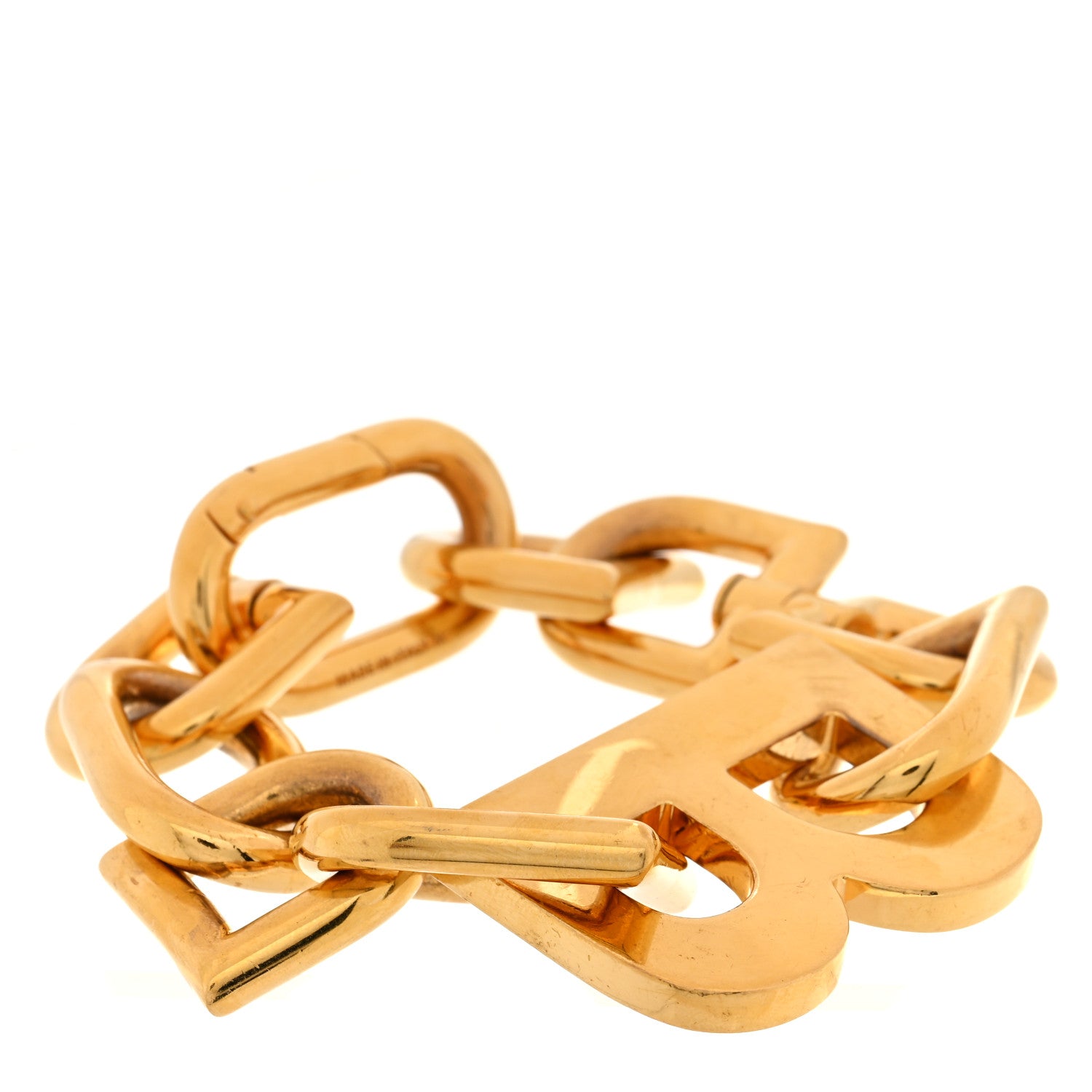Balenciaga Metal B Chain Bracelet M Gold 1 of 4