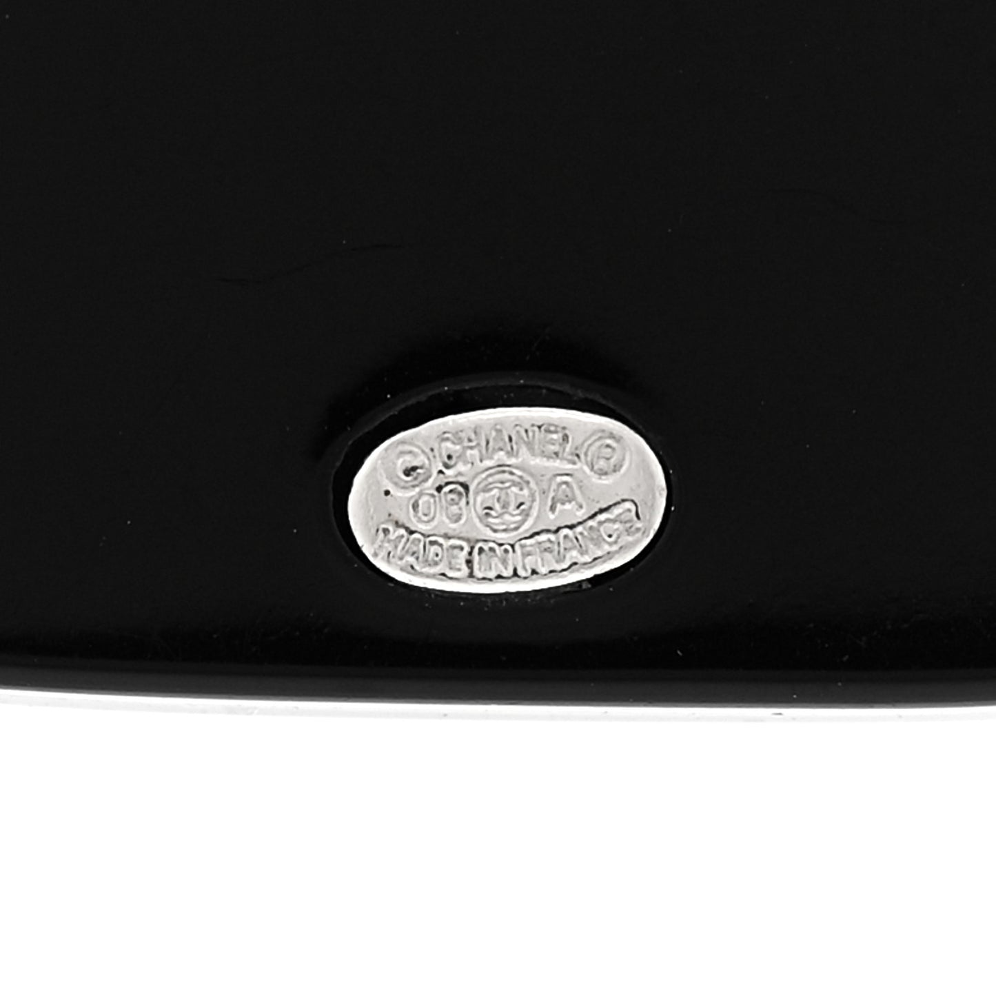 Resin Strass Geometric Square CC Necklace Black