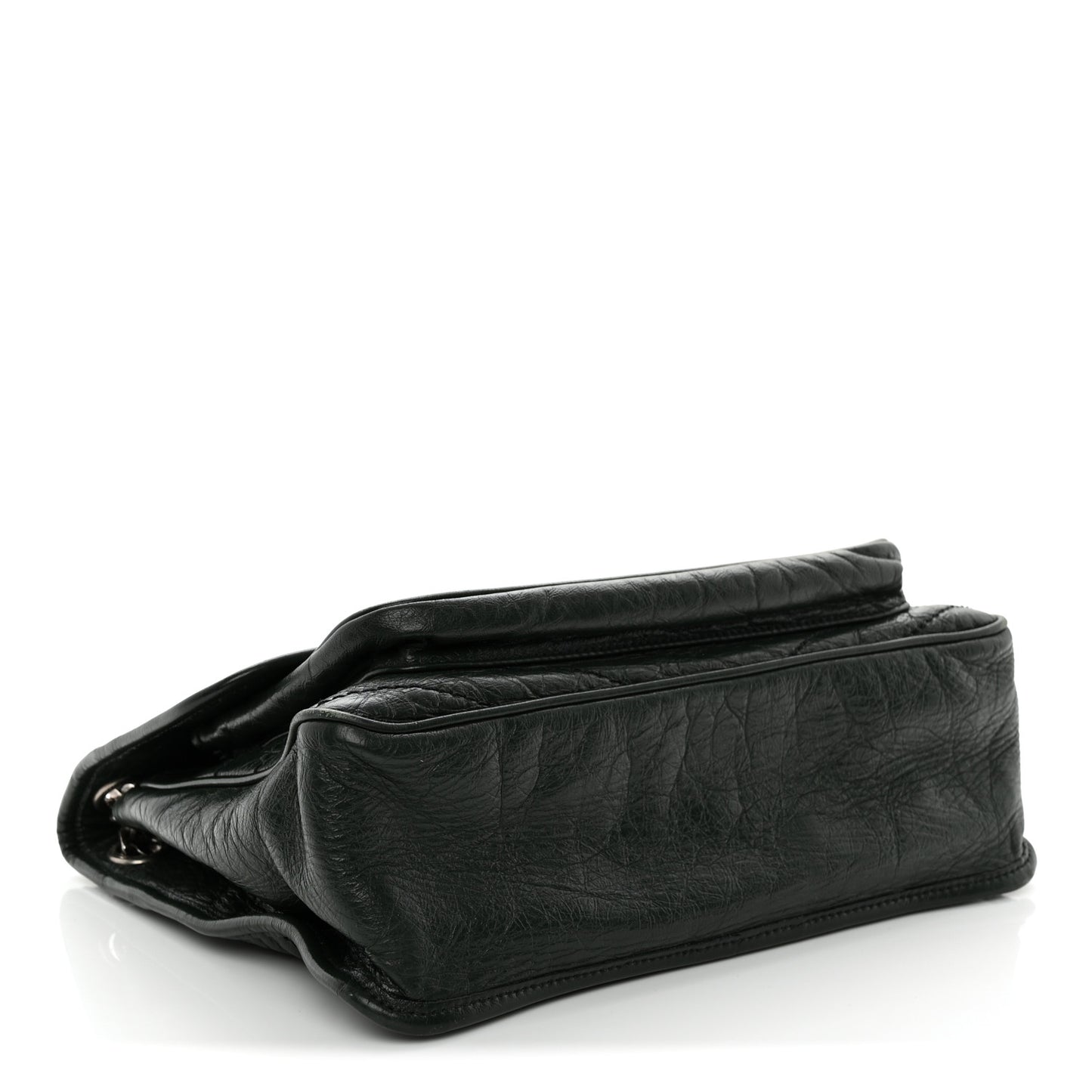 Crinkled Lambskin Matelasse Monogram Medium Niki Chain Satchel Dark Green